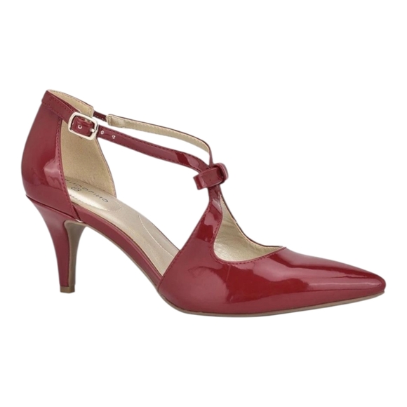 Bandolino Shoes - Bandolino Womens Wine Red Patent Leather Zeffer Pump Bow Accent 9.5 M